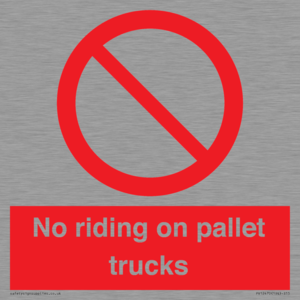 No riding on pallet trucks